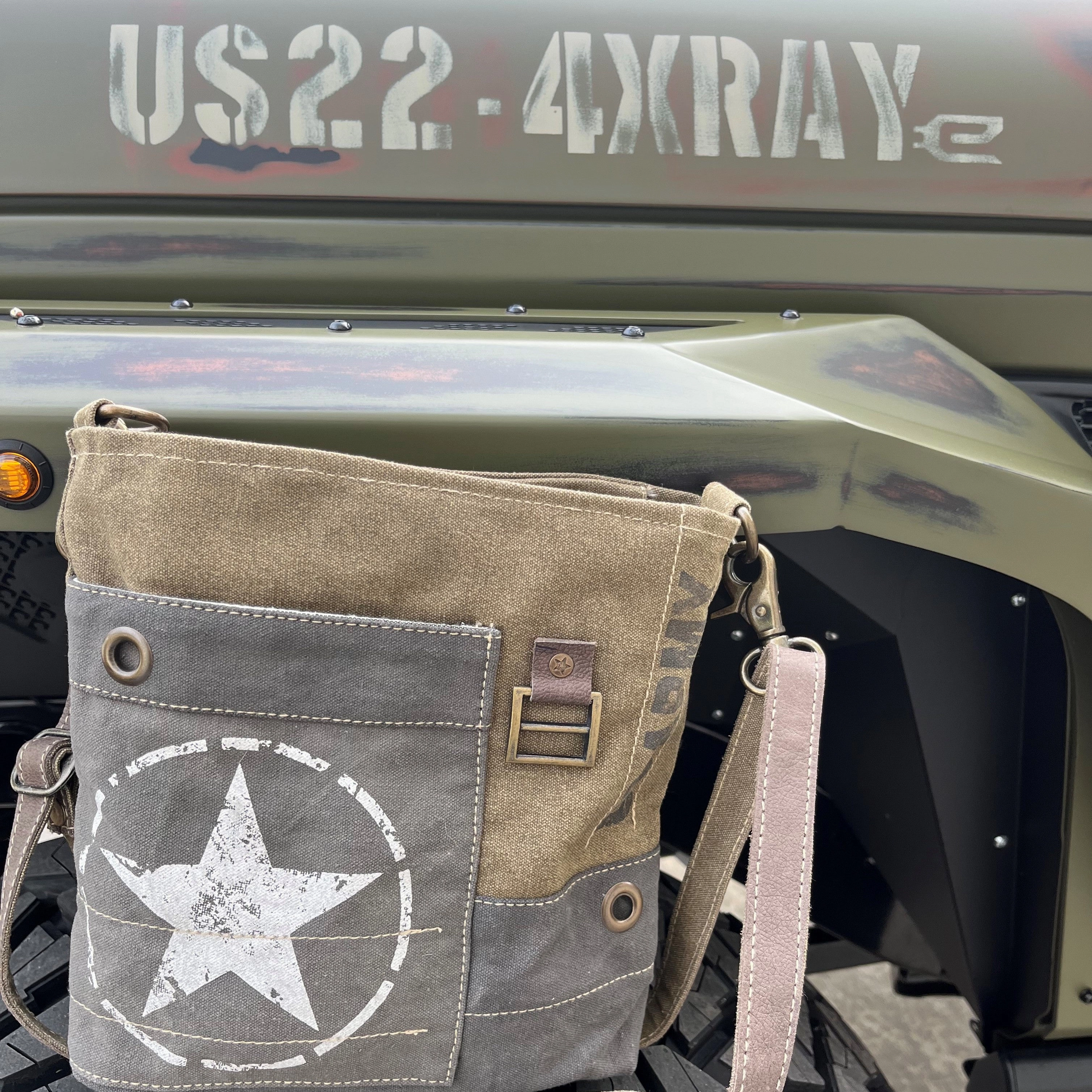 US Army Repurposed Sustainable Military Canvas Crossbody Bag ~ Ready to Report for Duty
