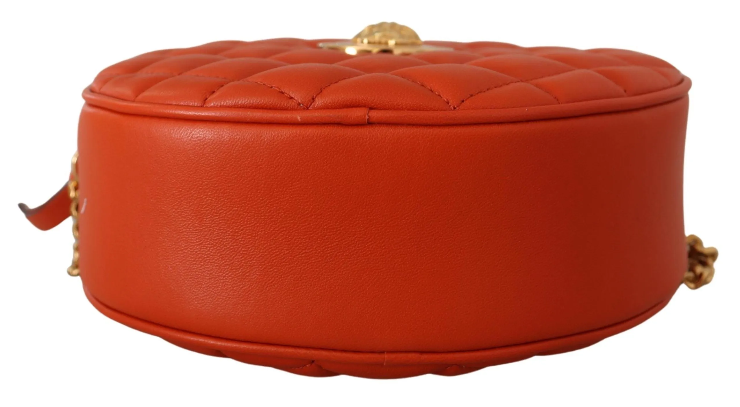 Versace Elegant Round Nappa Leather Crossbody Women's Bag