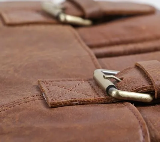 Vintage Brown Cool Leather Mens Messenger Bag Shoulder Bags for Men