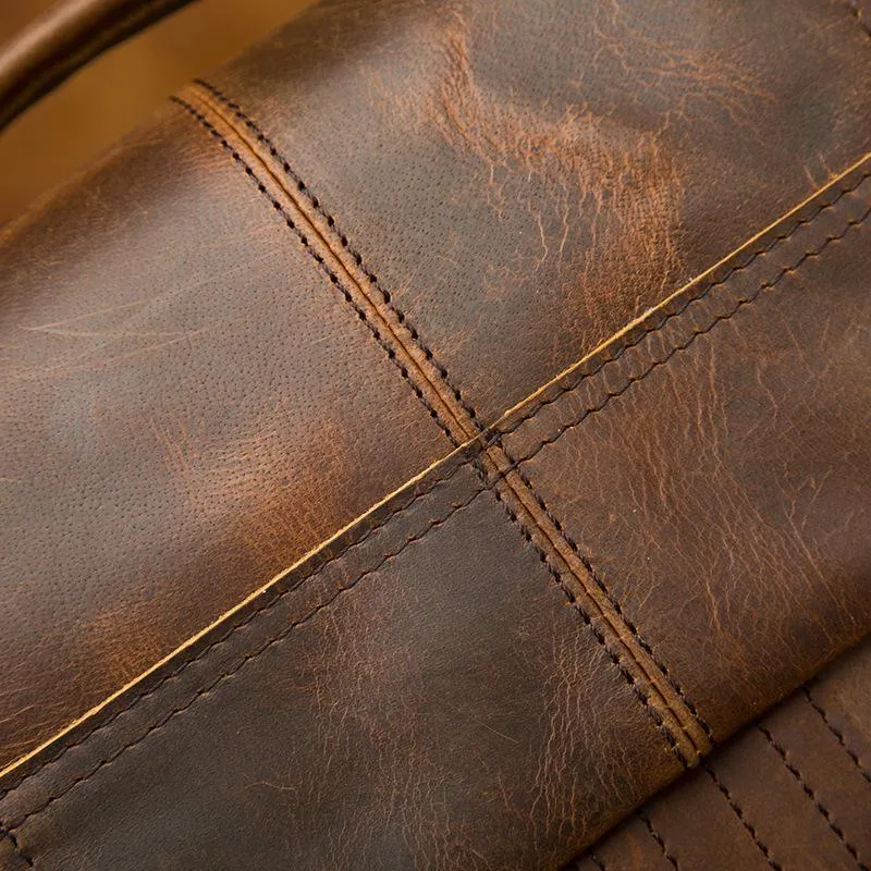 Vintage Brown Leather Mens Small Vertical Side Bags Courier Bag Messenger Bag For Men