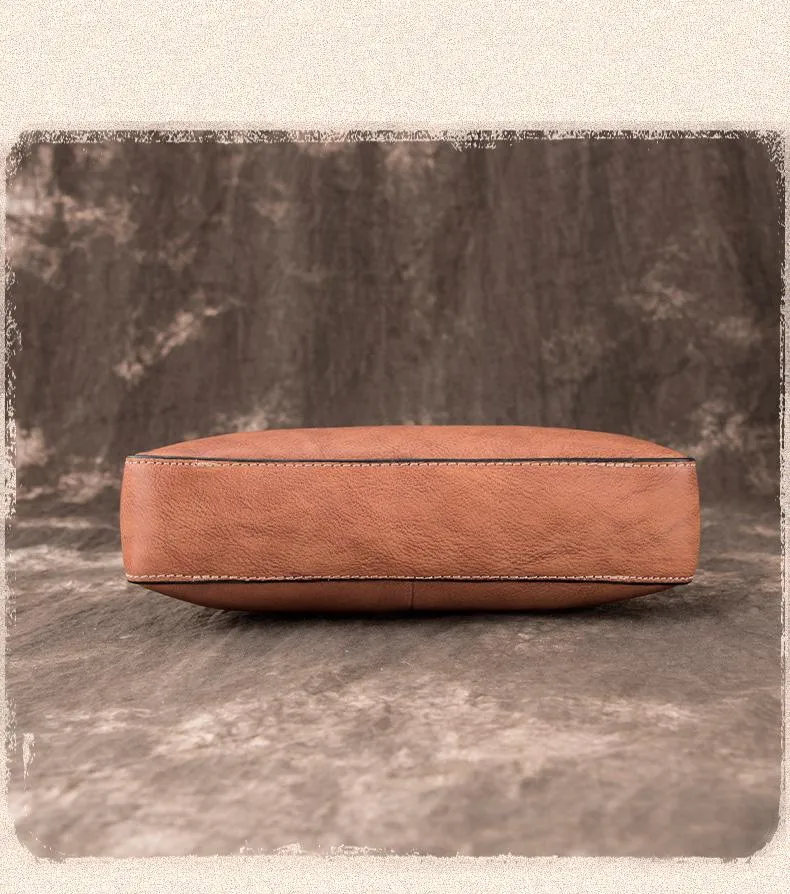 Vintage Coffee LEATHER MEN'S Small Side bag Brown Vertical Phone Bag MESSENGER BAG Courier Bag FOR MEN