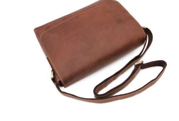 Vintage Cool leather men messenger large vintage shoulder bag for men