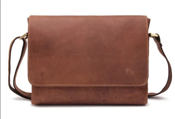 Vintage Cool leather men messenger large vintage shoulder bag for men