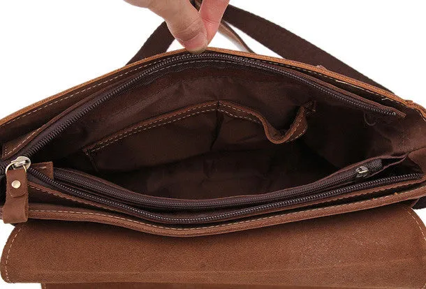 Vintage Cool leather men messenger large vintage shoulder bag for men