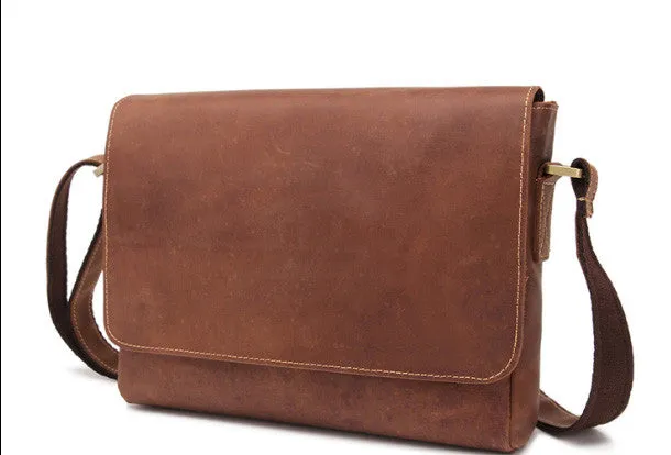 Vintage Cool leather men messenger large vintage shoulder bag for men