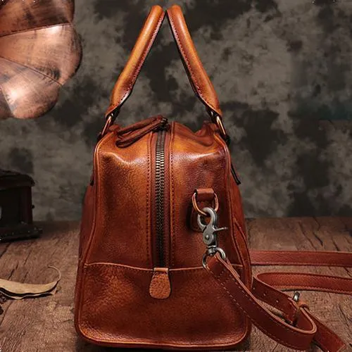 Vintage Ladies Black Leather Handbags Shoulder Purse Brown Work Handbag Purse for Women