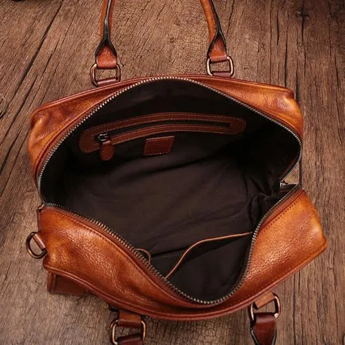 Vintage Ladies Black Leather Handbags Shoulder Purse Brown Work Handbag Purse for Women