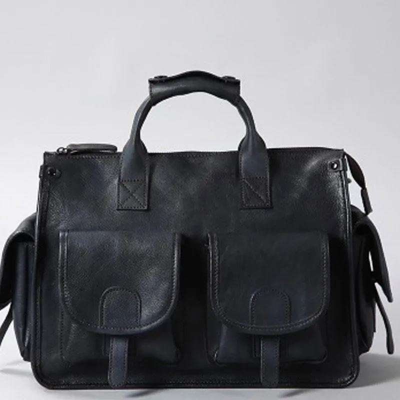 Vintage Leather Brown Mens Travel Bags Messenger Bag Shoulder Bag for Men