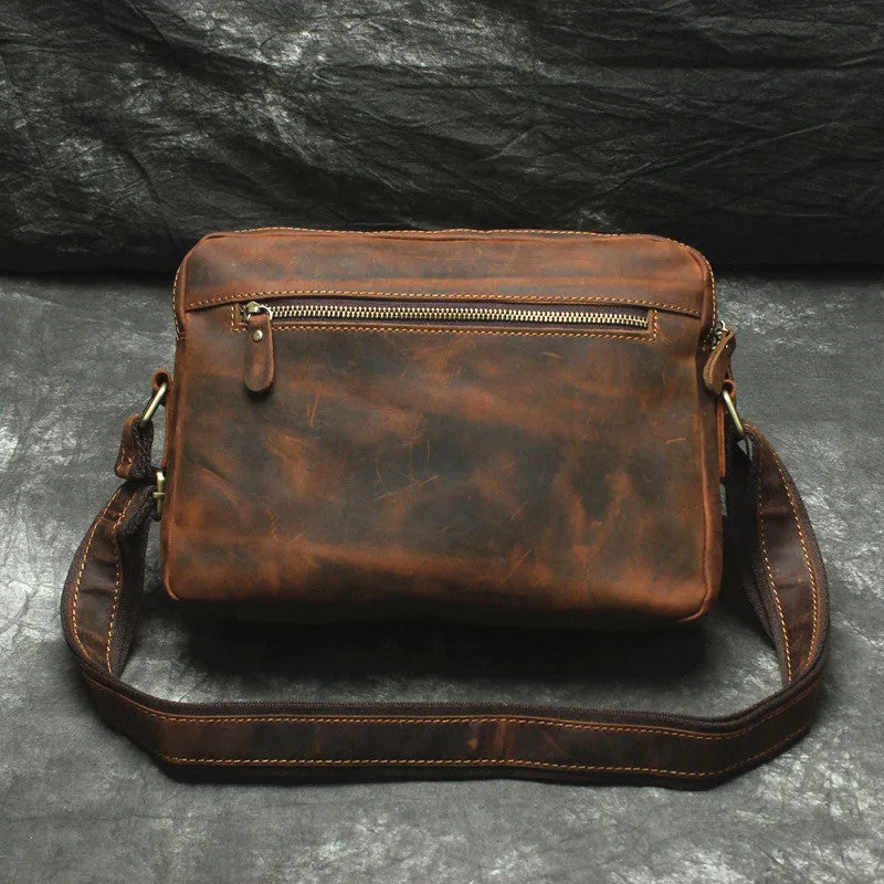 Vintage Leather Men Messenger Bag Shoulder Bag CrossBody Bag For Men
