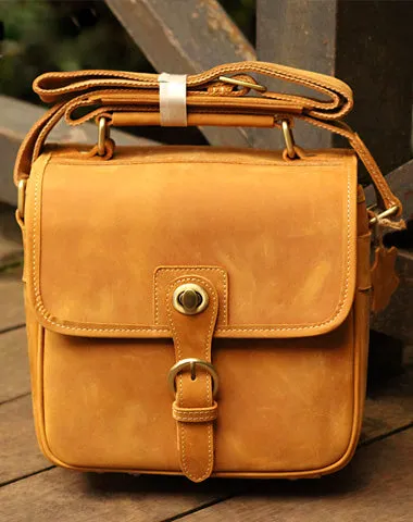Vintage Leather Mens Camera Bag Shoulder Bag Messenger for men