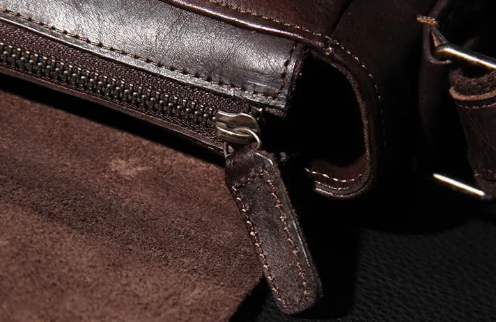 Vintage Leather Mens Cool Messenger Bag Shoulder Bag Crossbody Bag for Men