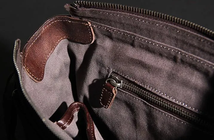 Vintage Leather Mens Cool Messenger Bag Shoulder Bag Crossbody Bag for Men