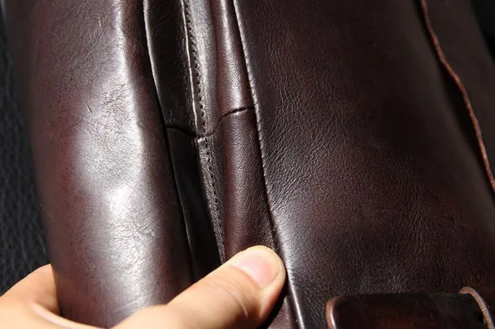 Vintage Leather Mens Cool Messenger Bag Shoulder Bag Crossbody Bag for Men