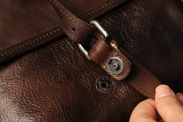 Vintage Leather Mens Cool Messenger Bag Shoulder Bags for men