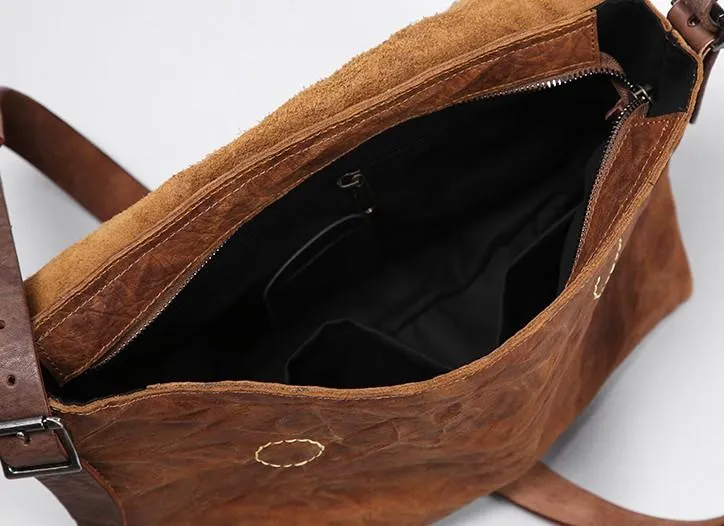 Vintage Leather Mens Cool Shoulder Bag Messenger Bag Bike Bag Cycling Bag for men