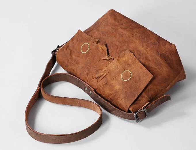 Vintage Leather Mens Cool Shoulder Bag Messenger Bag Bike Bag Cycling Bag for men