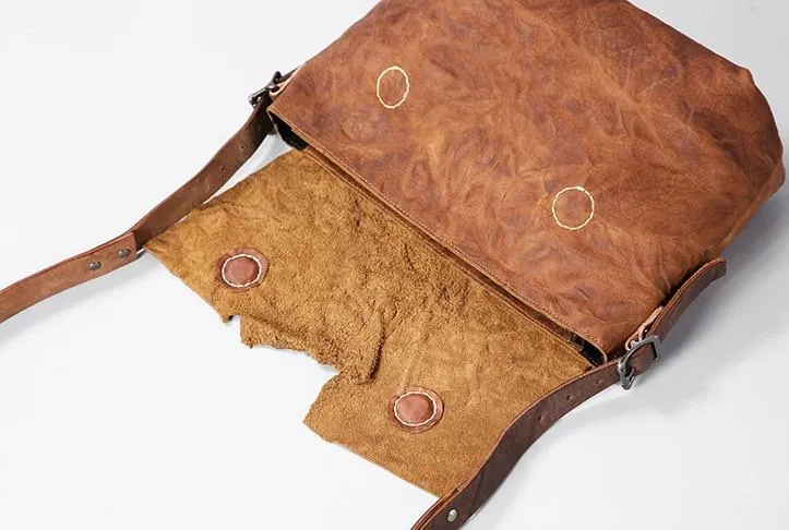 Vintage Leather Mens Cool Shoulder Bag Messenger Bag Bike Bag Cycling Bag for men