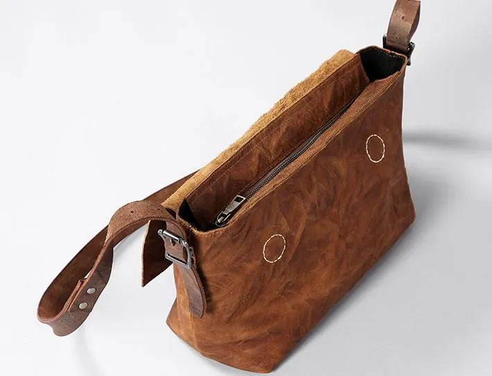 Vintage Leather Mens Cool Shoulder Bag Messenger Bag Bike Bag Cycling Bag for men