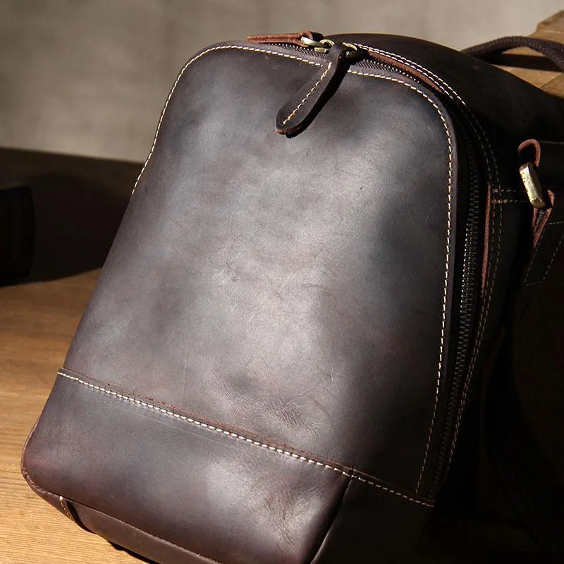 Vintage Leather Mens Cool Small Messenger Bag Shoulder Bag for Men