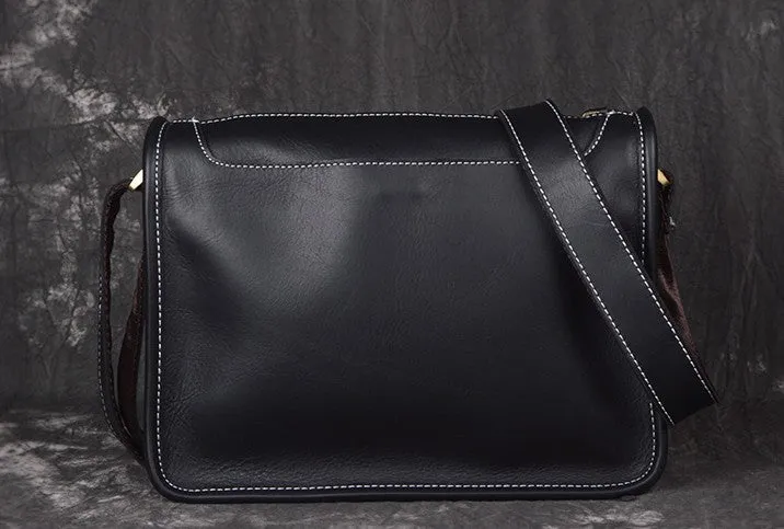 Vintage Leather Mens Messenger Bag Shoulder Bag For Men