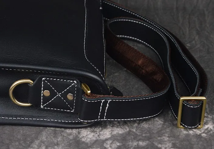 Vintage Leather Mens Messenger Bag Shoulder Bag For Men