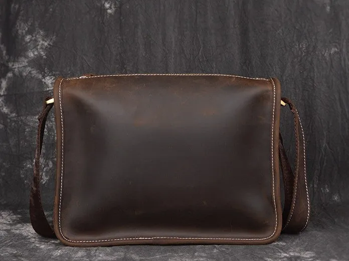 Vintage Leather Mens Messenger Bag Shoulder Bag For Men