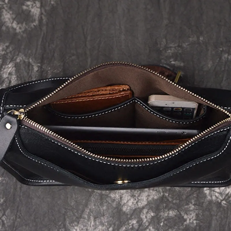 Vintage Leather Mens Messenger Bag Shoulder Bag For Men