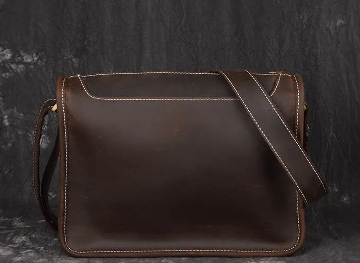 Vintage Leather Mens Messenger Bag Shoulder Bag For Men