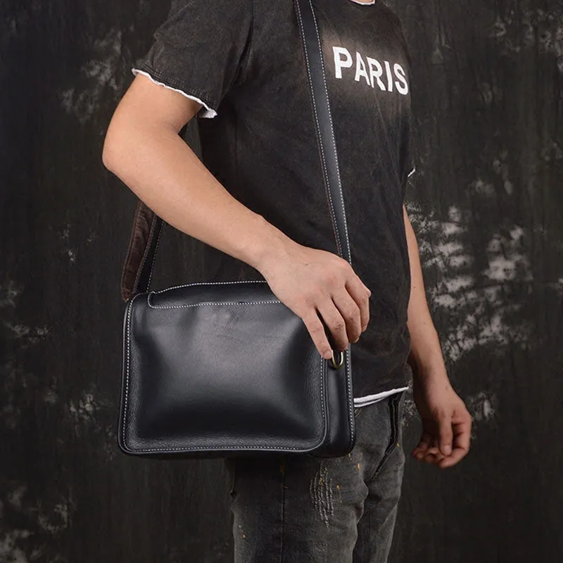Vintage Leather Mens Messenger Bag Shoulder Bag For Men
