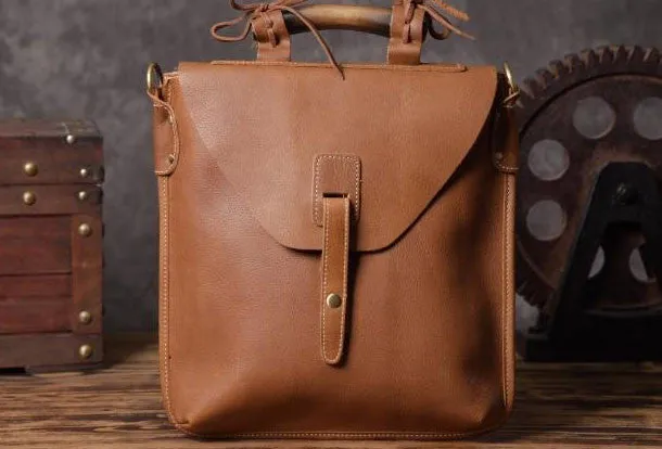 Vintage leather mens Small Messenger bag Shoulder Laptop bag Briefcases