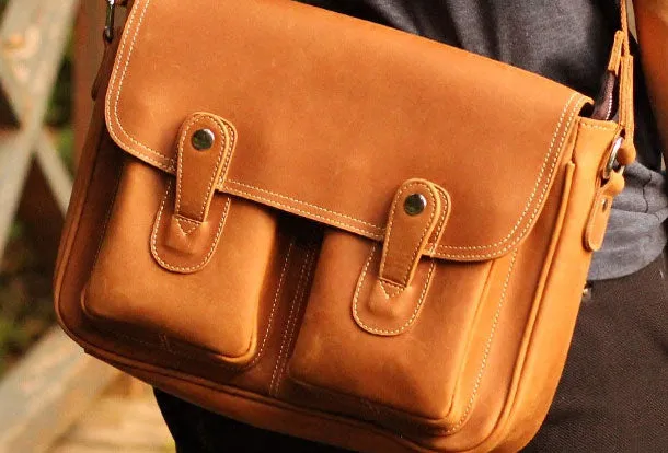 Vintage Leather Messenger Bags Cool Travel Messenger Bag Shoulder Bag for Men