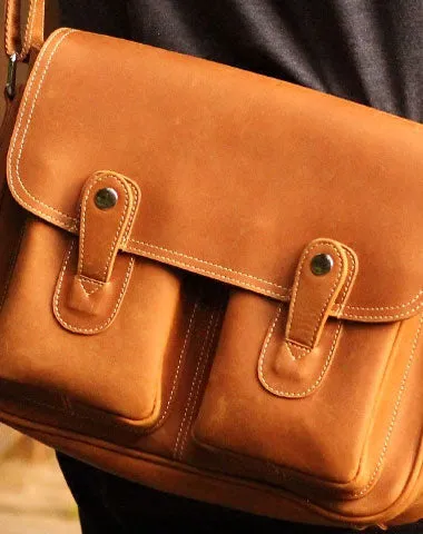 Vintage Leather Messenger Bags Cool Travel Messenger Bag Shoulder Bag for Men