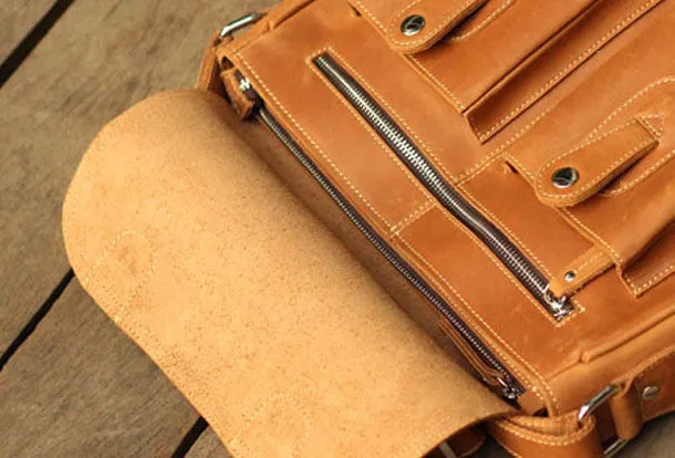 Vintage Leather Messenger Bags Cool Travel Messenger Bag Shoulder Bag for Men