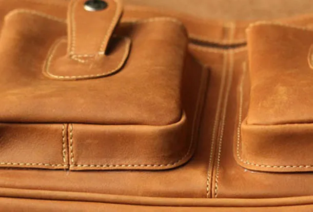 Vintage Leather Messenger Bags Cool Travel Messenger Bag Shoulder Bag for Men