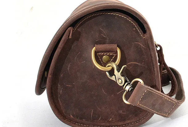 Vintage Leather Saddle Messenger Bag Mens Side Bag Postman Bag For Men