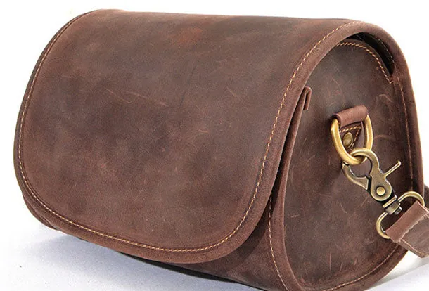 Vintage Leather Saddle Messenger Bag Mens Side Bag Postman Bag For Men
