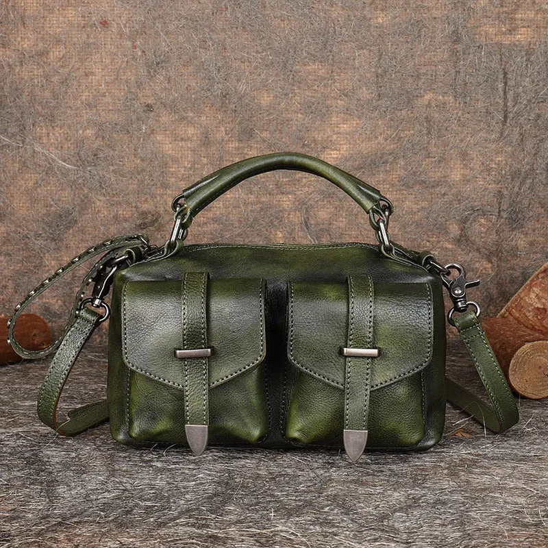 Vintage Leather Womens Satchel Shoulder Bag Handbag Crossbody Purse for Ladies