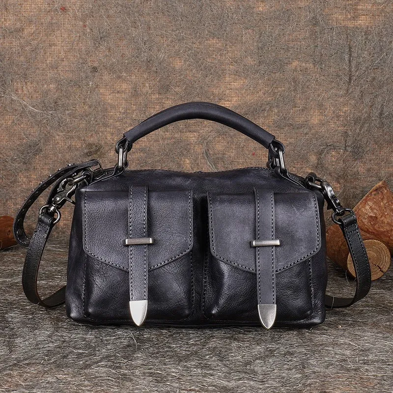 Vintage Leather Womens Satchel Shoulder Bag Handbag Crossbody Purse for Ladies