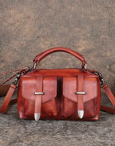 Vintage Leather Womens Satchel Shoulder Bag Handbag Crossbody Purse for Ladies