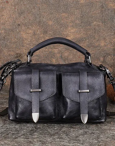 Vintage Leather Womens Satchel Shoulder Bag Handbag Crossbody Purse for Ladies