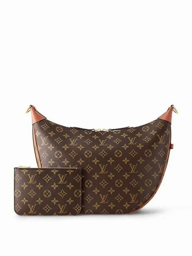 Women's Loop Hobo Monogram Shoulder Bag Brown