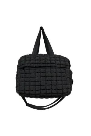 Women's Erica Quilted Weekend Duffel Bag In Black