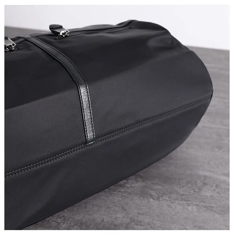 Womens Nylon Leather Travel Shoulder Handbags Womens Black Nylon Gym Purse Nylon Work Handbag Purse for Ladies