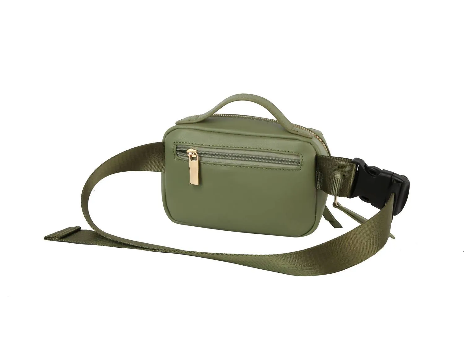 Women's Triple Zip Fanny Pack Belt Bag In Sage