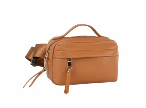 Women's Triple Zip Fanny Pack Belt Bag In Tan