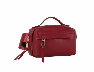 Women's Triple Zip Fanny Pack Belt Bag In Wine