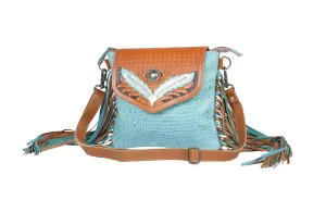 Women's Wings Hand-Tooled Bag In Blue
